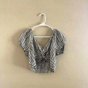Striped peasant blouse
